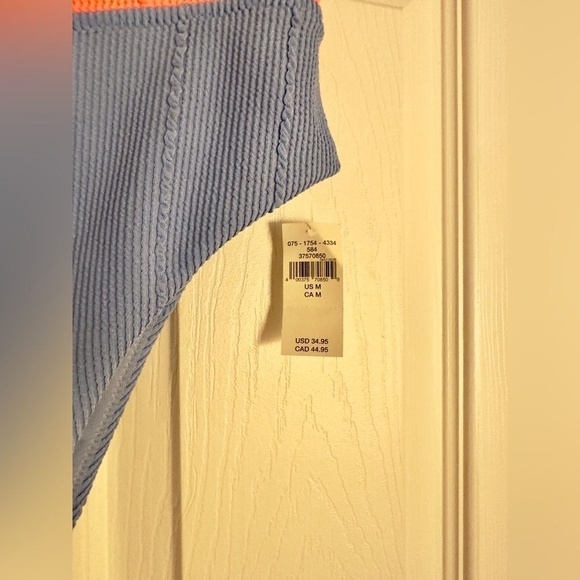 Aerie Jacquard High Cut Cheeky Swim Bottom Blue and Orange Size Medium NWT - Picture 9 of 16